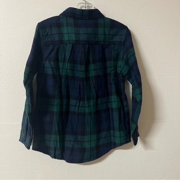 The Children’s Place Plaid Holiday Navy Green Button Up Size 4T Cotton New - Picture 4 of 5